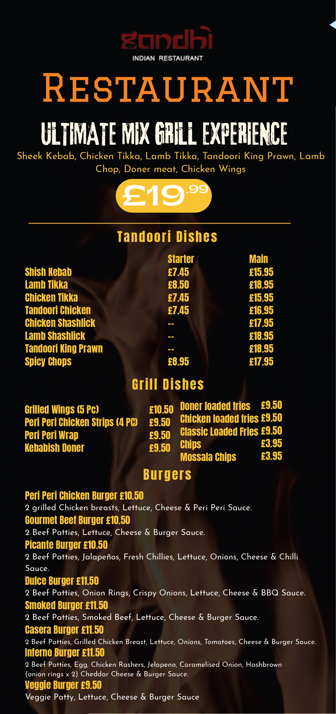 Takeaway Grill Menu